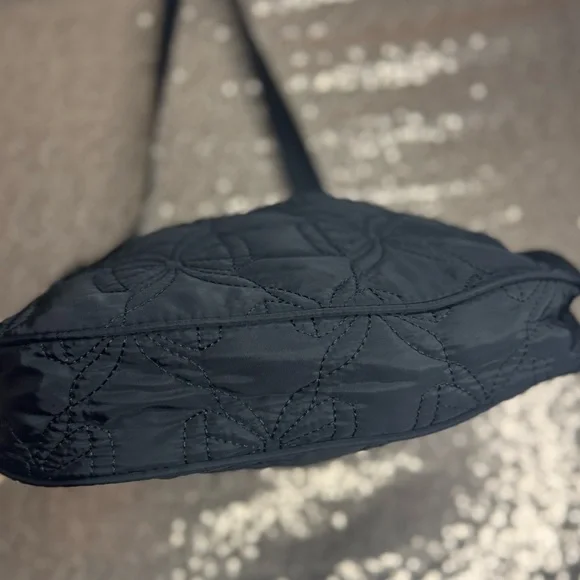 Damson Madder Crescent Bow-embroidered Satin Shoulder Bag - Picture 3 of 9